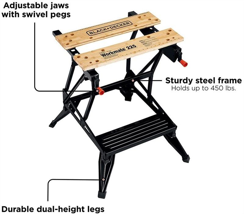 Image of Black & Decker WM225 adjustable rear jaws with swivel pegs