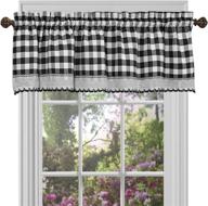 🖤 black buffalo check valance window curtain - achim home furnishings, 58 in x 14 in logo