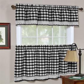 img 2 attached to 🖤 Black Buffalo Check Valance Window Curtain - Achim Home Furnishings, 58 in x 14 in