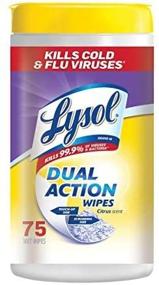 img 1 attached to Lysol Dual Action Disinfecting Wipes - Citrus Scent - 75 Count (4 Packs)