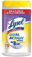 lysol dual action disinfecting wipes - citrus scent - 75 count (4 packs) logo