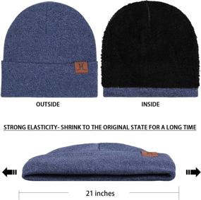 img 2 attached to 🧢 FZ Fantastic Zone Winter Warm Beanie Hat for Men and Women - Soft Slouchy Skull Cap with Fleece Lining