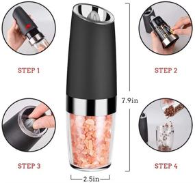 img 1 attached to 🧂 AUYI Electric Salt and Pepper Grinder Set - Automatic Operation, Adjustable Coarseness, Pack of 2