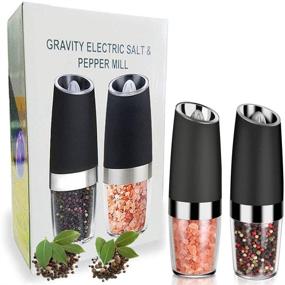 img 4 attached to 🧂 AUYI Electric Salt and Pepper Grinder Set - Automatic Operation, Adjustable Coarseness, Pack of 2