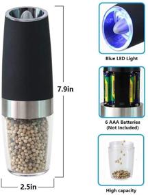 img 3 attached to 🧂 AUYI Electric Salt and Pepper Grinder Set - Automatic Operation, Adjustable Coarseness, Pack of 2