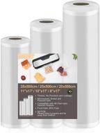 🔒 food saver vacuum sealer rolls - bpa free, 3 pack vacuum seal bags in 8"x17", 10"x17", and 11"x17" sizes - ideal for sous vide, meal prep, and food storage логотип