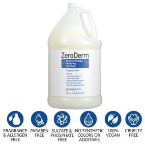 img 2 attached to 🧼 ZeroDerm Advanced Therapy: Nourishing Liquid Hand Soap Refill - 128 Fl Oz I Vegan, Fragrance-Free, Cruelty-Free