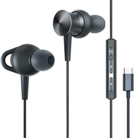 img 4 attached to 🎧 Premium USB C Headphones Ecoker - High-Fidelity Immersive Bass Sound Metal Earbuds with MEMS Microphone for Samsung Galaxy S21/Ultra/S20/Note10, Google Pixel 5/4/3/2 - Black (Updated Version)