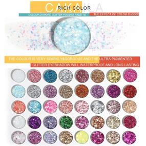 img 3 attached to 💫 Highly Pigmented Glitter Eyeshadow Palette - 40 Colors Shimmering Metallic Sparkly Makeup Palette for Long-Lasting Waterproof Eye Shadow Powder - Pink, Blue, Green, Red, Gold, Purple (40pcs)