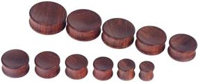 img 2 attached to Natural Wood Saddle Plugs Set - Oyaface Ear Gauges Tunnels Plugs Stretchers 0G-30mm