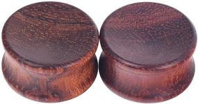 img 4 attached to Natural Wood Saddle Plugs Set - Oyaface Ear Gauges Tunnels Plugs Stretchers 0G-30mm