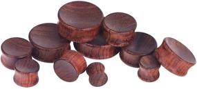 img 1 attached to Natural Wood Saddle Plugs Set - Oyaface Ear Gauges Tunnels Plugs Stretchers 0G-30mm