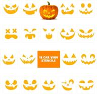 🎃 halloween pumpkin face stencils – pack of 18 reusable plastic templates for carving, painting, and diy crafting – pumpkin pattern stencils for halloween drawings logo