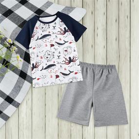 img 1 attached to Cute and Comfy SUNFEID Toddler Shorts Cotton Clothing Sets for Boys