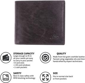 img 1 attached to Genuine Cowhide Leather Men's 🐄 Accessories - Enhancing Blocking Bifold Function