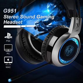 img 3 attached to 🎧 SOMIC G951 USB Plug Gaming Headset with Vibration Bass, Mic & RGB LED Lights – PC/PS4/Laptop Compatible (Black)