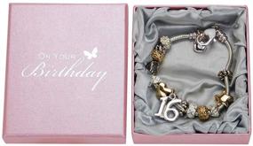 img 2 attached to 🎁 Haysom Interiors Lovely 16th Birthday Silver Plated Charm Bracelet: The Perfect Sweet 16 Gift