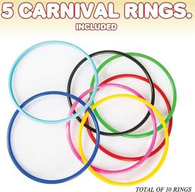 img 1 attached to 🎯 Gamie Inflatable Ring Toss Game - Exciting Outdoor Games for Kids &amp; Adults - Set of 5 15 Inch Inflate Bases, 5 Flexible Rings and 5 Sturdy Rings - Perfect Birthday Party Activity for Boys and Girls