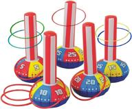 🎯 gamie inflatable ring toss game - exciting outdoor games for kids &amp; adults - set of 5 15 inch inflate bases, 5 flexible rings and 5 sturdy rings - perfect birthday party activity for boys and girls logo