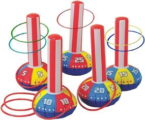 img 4 attached to 🎯 Gamie Inflatable Ring Toss Game - Exciting Outdoor Games for Kids &amp; Adults - Set of 5 15 Inch Inflate Bases, 5 Flexible Rings and 5 Sturdy Rings - Perfect Birthday Party Activity for Boys and Girls