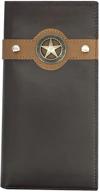 stylish western wallet: genuine leather bifold cowboy men's accessories logo