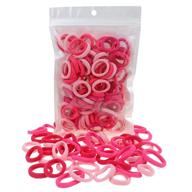 🎀 100-pack baby girl's small pink nylon hair bands elastic hair ropes logo