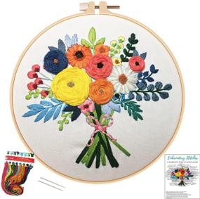 img 4 attached to 🌸 Nuberlic Embroidery Kit for Beginners, Cross Stitch Kit with Bouquet Pattern for Art Craft Sewing, Handmade Crafts Gifts for Mother's Day