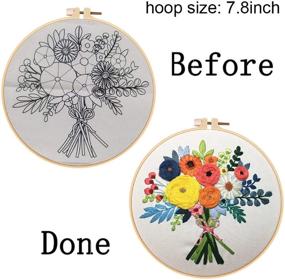 img 2 attached to 🌸 Nuberlic Embroidery Kit for Beginners, Cross Stitch Kit with Bouquet Pattern for Art Craft Sewing, Handmade Crafts Gifts for Mother's Day