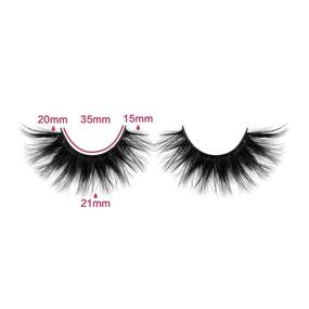 img 2 attached to 🐱 Dramatic Cat Eye Faux Mink False Eyelashes - Multipack of Long, Fluffy, and Thick 5D Lashes for a Soft Curl and Crossed Effect