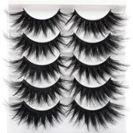 🐱 dramatic cat eye faux mink false eyelashes - multipack of long, fluffy, and thick 5d lashes for a soft curl and crossed effect logo