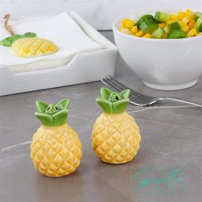 img 2 attached to 🍍 Pineapple Novelty Salt and Pepper Shaker Set: A Must-Have for Kitchen Collectors!