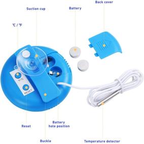 img 3 attached to 🐠 POPETPOP LCD Digital Aquarium Thermometer - High Precision Fish Tank Thermometer for Aquariums, Ponds, and Reptile Turtle Habitats - Blue