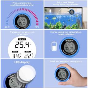 img 1 attached to 🐠 POPETPOP LCD Digital Aquarium Thermometer - High Precision Fish Tank Thermometer for Aquariums, Ponds, and Reptile Turtle Habitats - Blue