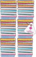 🎨 casa copenhagen-basics 100 pack stripes premium washcloth towels - assorted colors logo