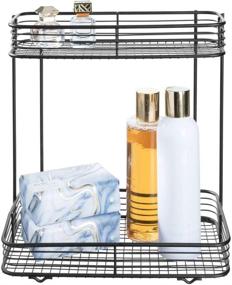 img 4 attached to Organize with Style: iDesign Vienna Rectangular Cosmetics and Toiletry Storage - 2-Tier Shelf, Multipurpose Bathroom, Countertop, Desk, and Vanity Organizer (5.9 x 9.8 x 10 inches)