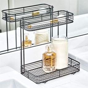 img 3 attached to Organize with Style: iDesign Vienna Rectangular Cosmetics and Toiletry Storage - 2-Tier Shelf, Multipurpose Bathroom, Countertop, Desk, and Vanity Organizer (5.9 x 9.8 x 10 inches)