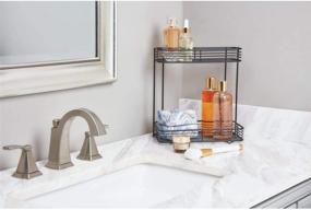 img 2 attached to Organize with Style: iDesign Vienna Rectangular Cosmetics and Toiletry Storage - 2-Tier Shelf, Multipurpose Bathroom, Countertop, Desk, and Vanity Organizer (5.9 x 9.8 x 10 inches)