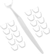 🦷 enhance oral hygiene with supvox reusable dental flosser holder - floss mate handle & interdental brush cleaner with 20 strength floss heads (white) logo