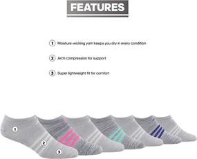 img 3 attached to adidas Women's Adiangle Superlite No Show Socks - Pack of 6