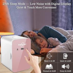 img 1 attached to Compact Rose Gold Mini Fridge for Bedroom & Travel - Fahuac 8L Portable Personal Refrigerator with Digital Temperature Control