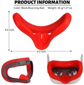 img 1 attached to Zaracle VR Face Silicone Cover For Oculus Quest 2 VR Headset Soft Face Cushion Cover Anti-Sweat (Red)