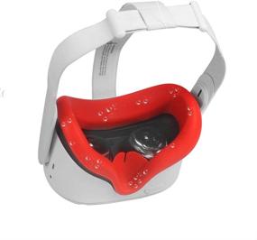 img 4 attached to Заракл VR силиконовый чехол для гарнитуры Oculus Quest 2 смягченная накладка для лица, противопотения (красный)