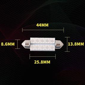 img 3 attached to Qasim 6-пакет коричневого цвета супер ярких 44мм (1,73 дюйма) Светодиодная лампа на 5050 10-SMD для интерьера, карты и потолочных светильников 578 211-2 212-2 579 214-2 569 DC 12V