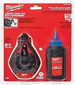 img 1 attached to Milwaukee Electric Tool 48-22-3982: 100 Ft. Bold Line Chalk Reel and Refill for Precise Marking