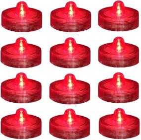 img 4 attached to Waterproof Submersible LED Tea Lights, Battery Operated Flameless Tea Candles, Ideal for Party & Wedding Decorations, Pack of 12, Red