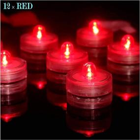 img 3 attached to Waterproof Submersible LED Tea Lights, Battery Operated Flameless Tea Candles, Ideal for Party & Wedding Decorations, Pack of 12, Red