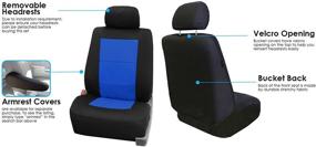 img 2 attached to 🚗 Universal Fit FH Group Premium Waterproof Front Car Seat Covers for Cars, Trucks & SUVs - Blue