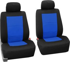 img 4 attached to 🚗 Universal Fit FH Group Premium Waterproof Front Car Seat Covers for Cars, Trucks & SUVs - Blue