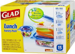 img 3 attached to Glad Food Storage Containers, Lunch Assortment Pack, 15 Count