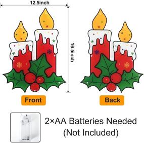 img 2 attached to 🕯️ Alladinbox 17 Inch Christmas Decorations: Lighted Window Silhouette Candles with Holly and Berry - Festive Wall Hanging/Table Mantel Ornament for Indoor/Outdoor Use (2AA Batteries not Included)